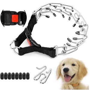 Prong Training Collar With Cover for Dog Size Small 14”-16” 35 lbs